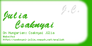 julia csaknyai business card